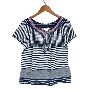 VINEYARD VINES Top Striped Lightweight Cotton Blue White
